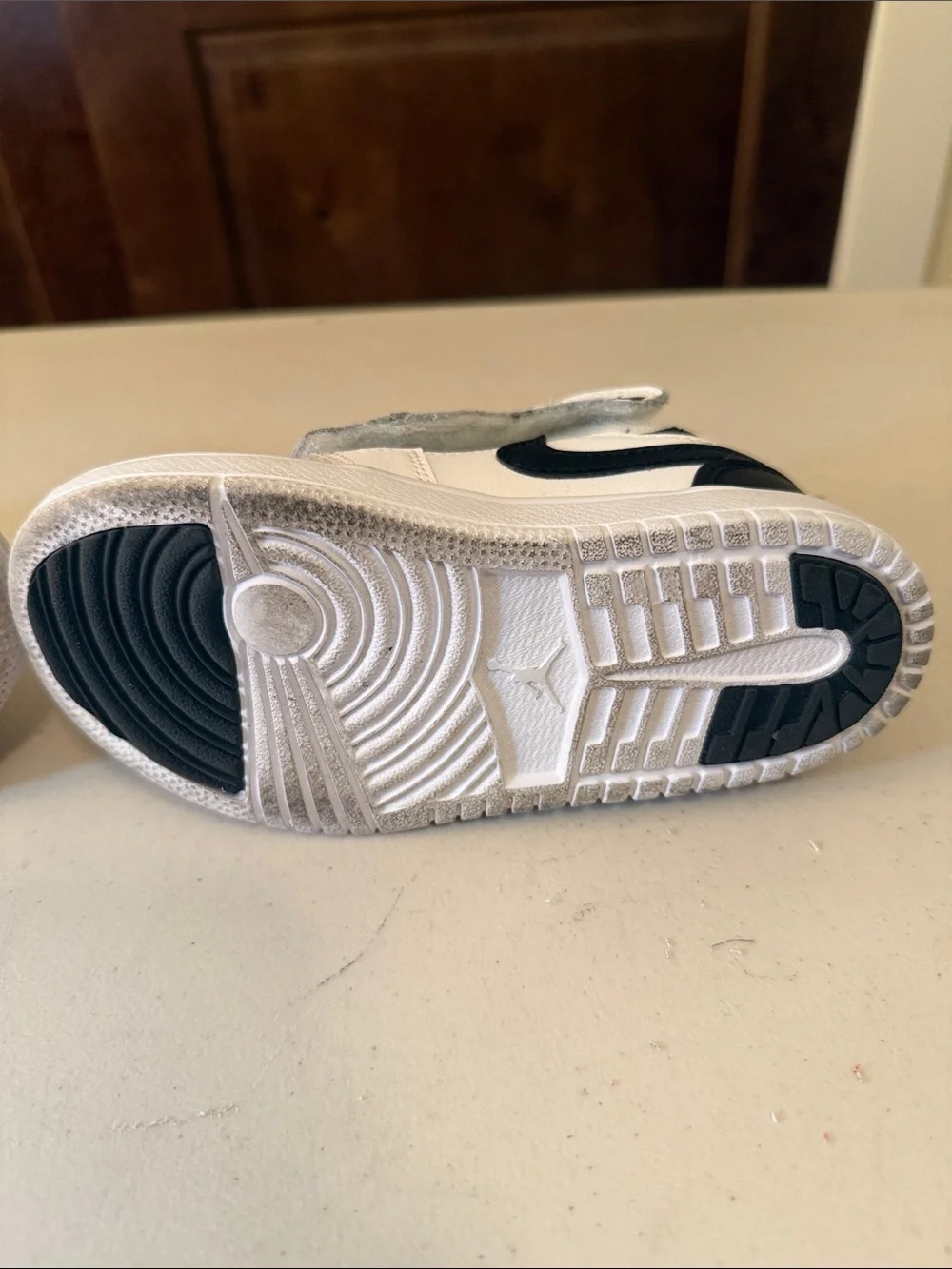 Jordan Kids White and Black Low-Top Sneakers